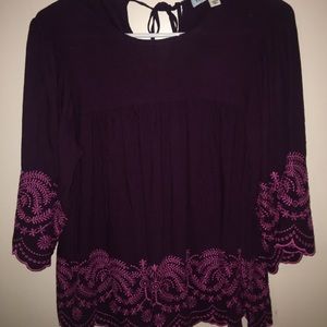 Embroidered peasant style shirt - Francescas